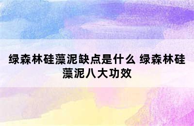 绿森林硅藻泥缺点是什么 绿森林硅藻泥八大功效